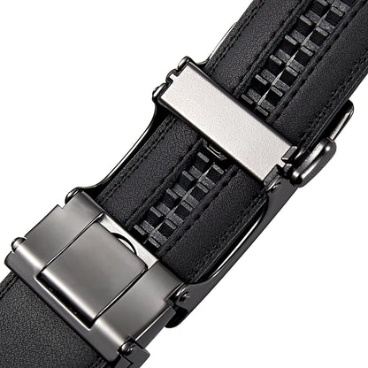 Men'S Leather Belts Fashion Automatic Buckle Cowskin Male Belt Luxury Designer Black Brown 3.5Cm plus Size 130 140 150 160 170Cm